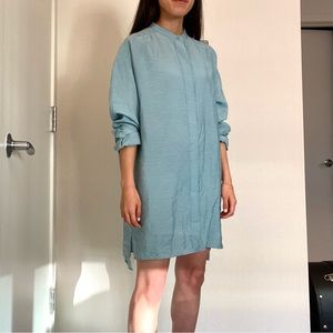 COS collarless shirt dress